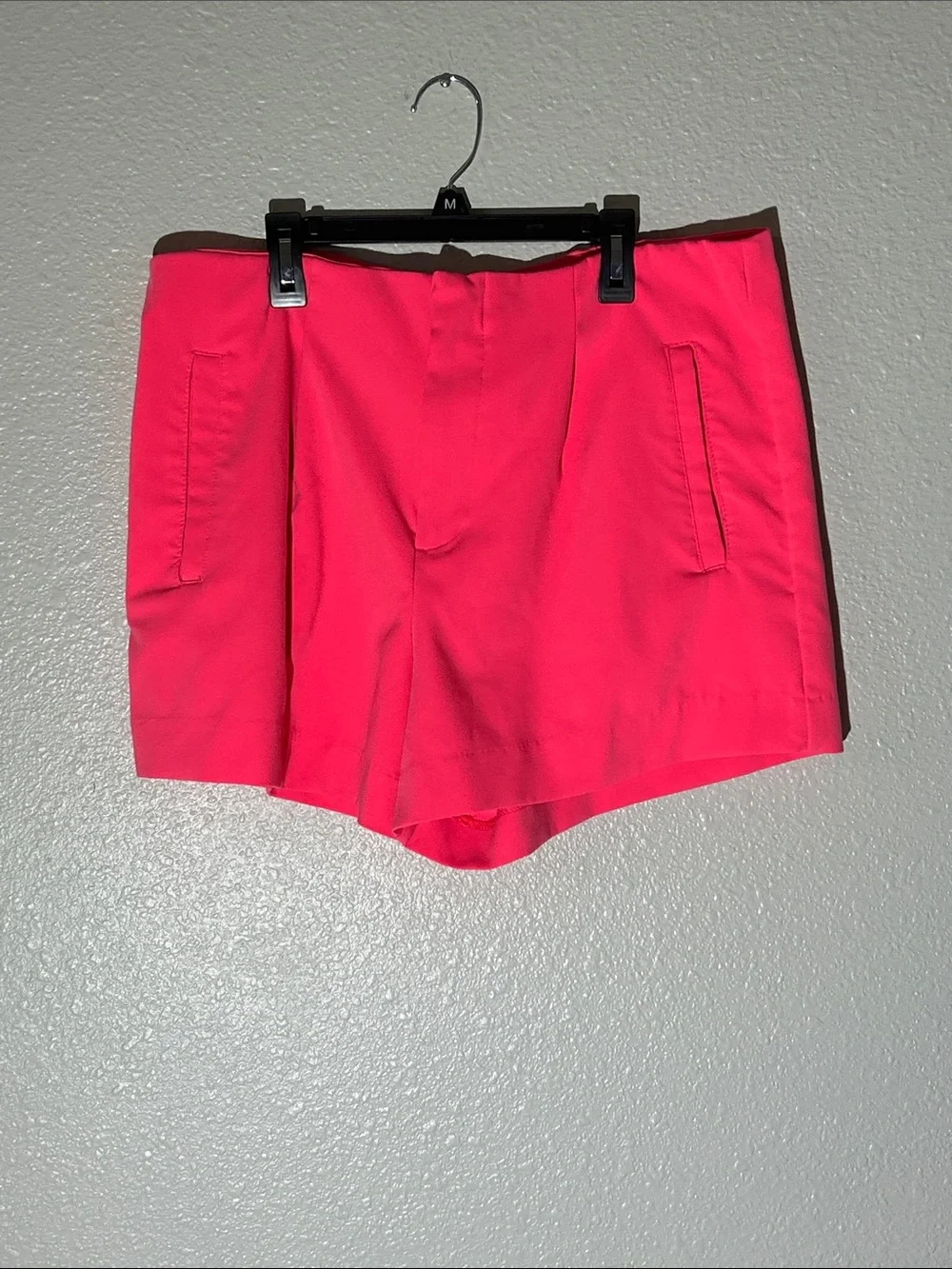 A New Day Neon Pink Women's High-Waist Pleat Front Shorts